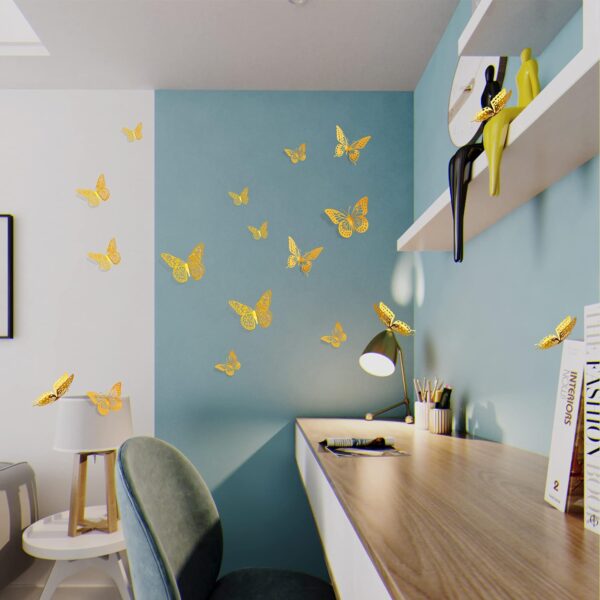 SAOROPEB 3D Butterfly Wall Decor - 48 Pcs, 4 Styles, 3 Sizes...