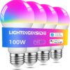 Smart Light Bulbs 100W Equivalent, 1350LM 11W WiFi Smart Bul... Smart Light Bulbs 100W Equivalent, 1350LM 11W WiFi Smart Bul...
