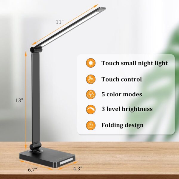 71GyShdrfSL._AC_SL1500_.jpg LED Desk Lamp with USB Ports,Touch Desk Lamps for Home Offic...
