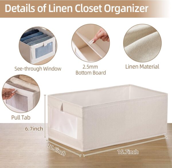71H6NUGmRqL._AC_SL1500_.jpg Linen Closet Organizers And Storage, 4 Pack Closet Storage B...