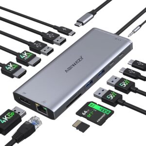 USB C Hub USB-C Docking Station Dual Monitor 14 in USB C Hub USB-C Docking Station Dual Monitor 14 in 1 Triple ...