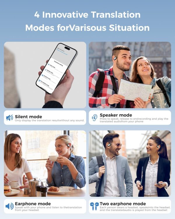 71K4p8Z3z4L._AC_SL1500_.jpg AI Language Translator Earbuds:3-in-1 Translator Earbuds wit...