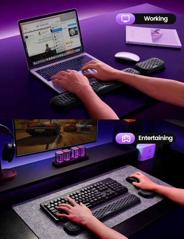 71OjSB0T9kL._AC_SL1500_.jpg Vaydeer Wrist Rest for Keyboard and Mouse, Computer Ergonomi...