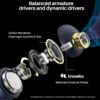 TOZO Golden X1 Wireless Earbuds Balanced Armature Driver and...