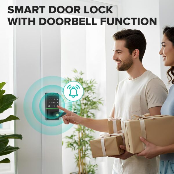 71PTBs7oDuL._AC_SL1500_.jpg Keyless Entry Smart Door Lock with Doorbell, 6 in 1 Biometri...