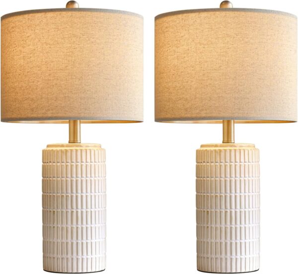 71QCTVUybrL._AC_SL1500_.jpg PoKat 23 Modern Ceramic Table Lamp Set of 2 for Living Room...