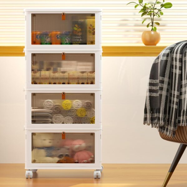 71VALI9r2L._AC_SL1500_.jpg 4 Tier Plastic Storage Bins with Lid 23QT, Stackable Storage...