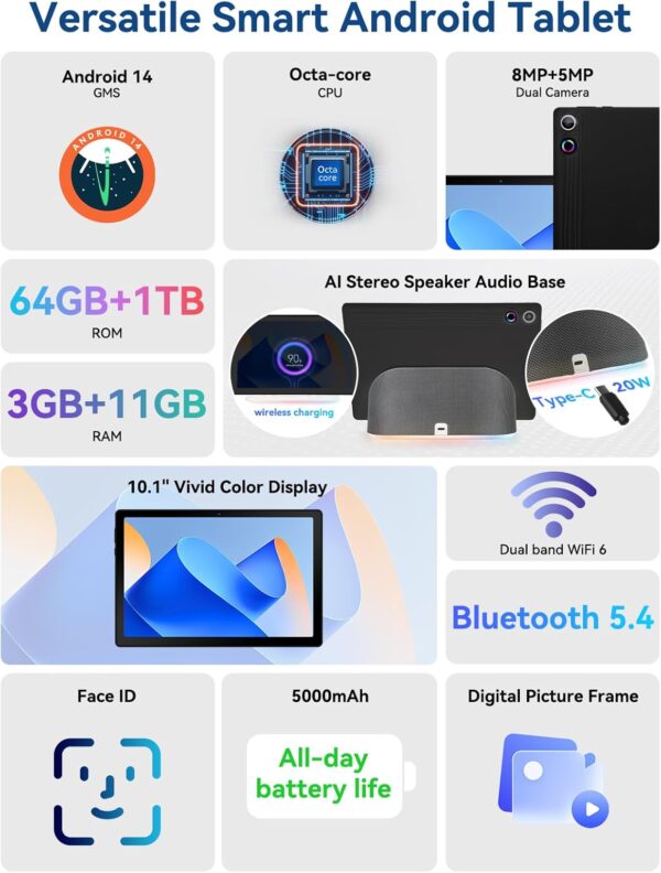 71X0Wadq-BL._AC_SL1500_.jpg Tablet, Android 14 Tablet, 10 inch Tablets with Rechargeable...
