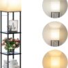 SUNMORY Floor Lamp with Shelves, Modern Square Standing Lamp...