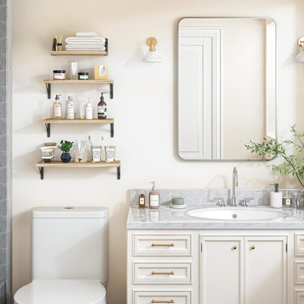 71ZNLiTI0OL._AC_SL1500_.jpg YGEOMER Floating Shelves for Wall Different Sizes Farmhouse ...