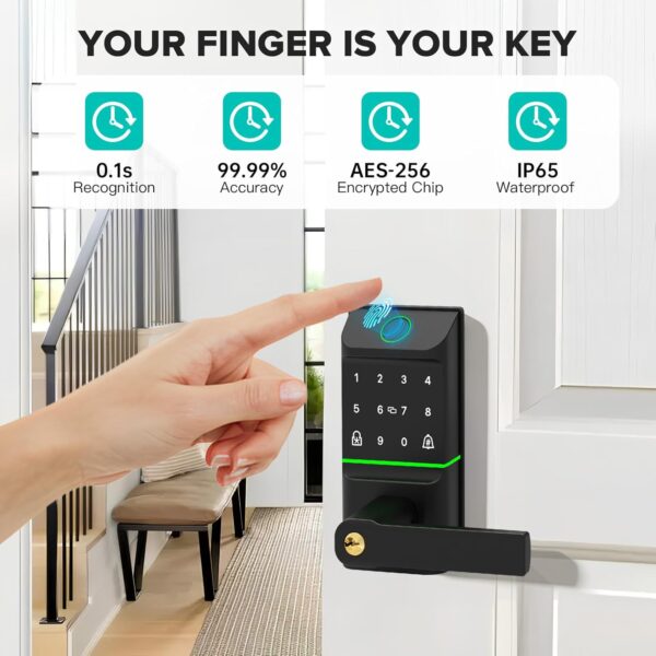 71Zb-Va6CL._AC_SL1500_.jpg Keyless Entry Smart Door Lock with Doorbell, 6 in 1 Biometri...
