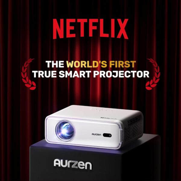 71b8ACSUhKL._AC_SL1500_.jpg EAZZE D1 Smart Projector with WiFi and Bluetooth, Netflix-Of...