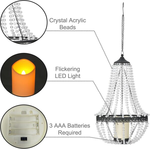 71bVS3pZbBL._AC_SL1500_.jpg Hanging Candle Lantern, 27” Battery Operated Modern Clear Ac...