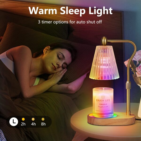 71dbD7ulYNL._AC_SL1500_.jpg Candle Warmer Lamp with 8 Colors LED Changing,with Timer Dim...