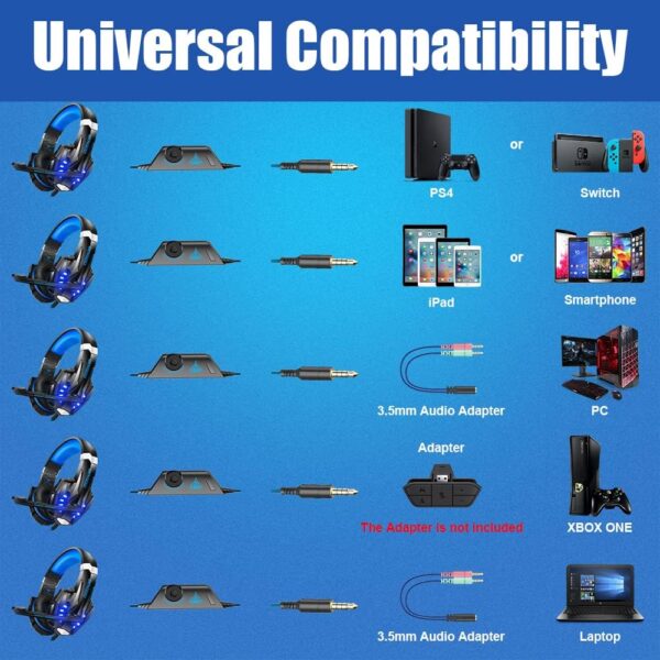 71dybzbdO9L._AC_SL1000_.jpg BENGOO G9000 Stereo Gaming Headset for PS4 PC Xbox One PS5 C...