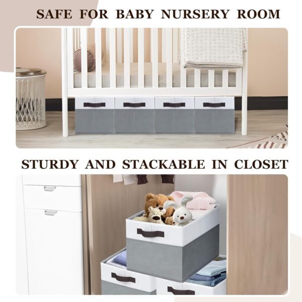 71eCz95T9ZL._AC_SL1500_.jpg Criusia 4 Pack Large Storage Baskets for Shelves | Fabric Cl...