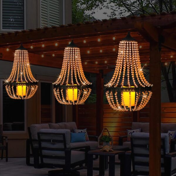 71fHxvtiMHL._AC_SL1500_.jpg Hanging Candle Lantern, 27” Battery Operated Modern Clear Ac...