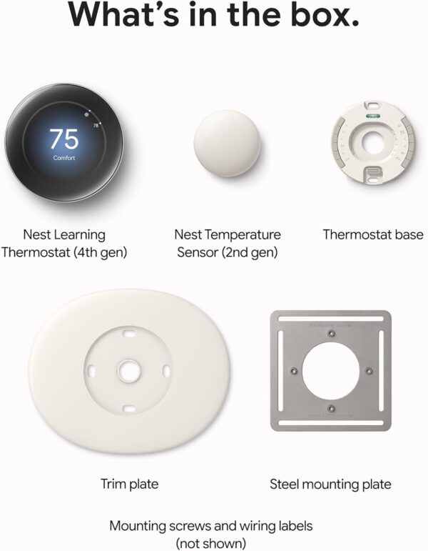 Google Nest Learning Thermostat (4th Gen, 2024) with Nest Te...