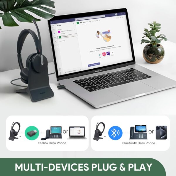 71h0XcbH1TL._AC_SL1500_.jpg Yealink WH64 Hybrid DECT& Bluetooth Wireless Headset, 492ft ...