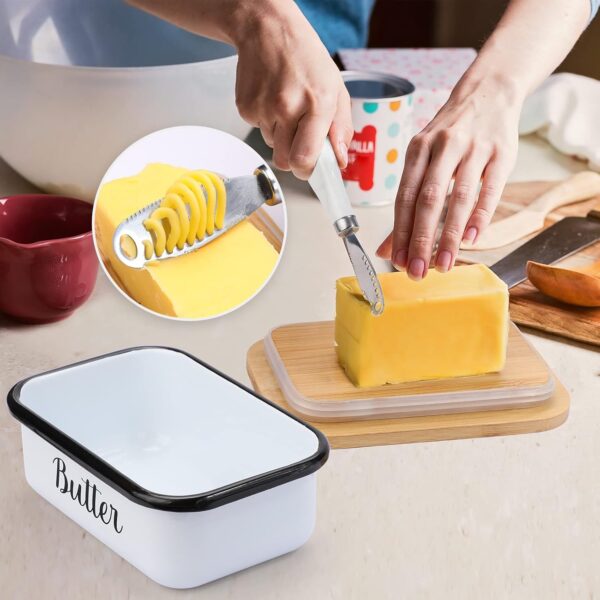 LANDNEOO Butter Dish with Lid and Butter Curler Knife - Unbr...