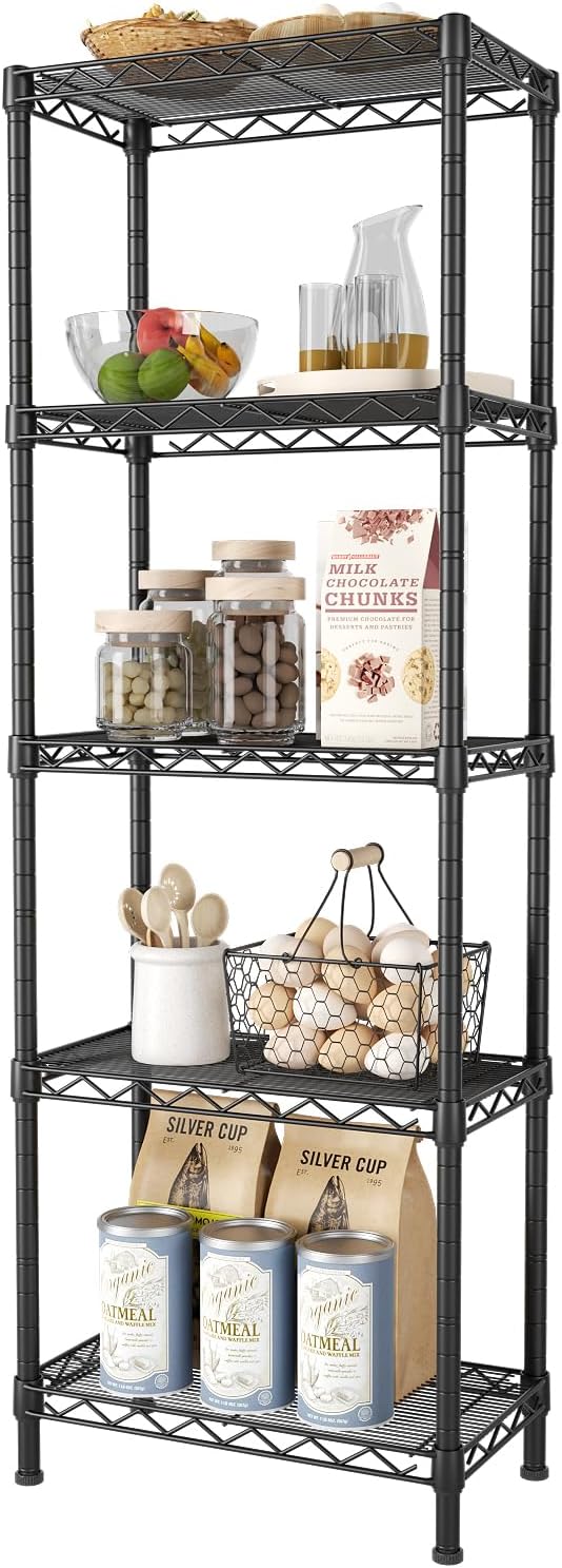 71hZQYTD1AL._AC_SL1500_.jpg SINGAYE 5 Tier Shelf Wire Shelving Adjustable Storage Shelve...