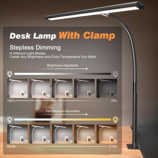 71hpH54MUrL._AC_SL1500_.jpg LED Desk Lamp for Office Home, Eye-Caring Desk Light with St...