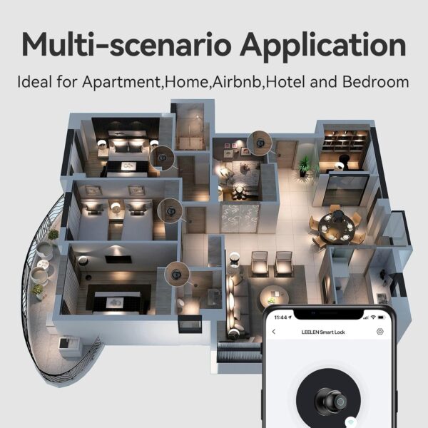 71hzKCih5zL._AC_SL1500_.jpg LEELEN Fingerprint Door Lock Smart Fingerprint Door Knob wit...