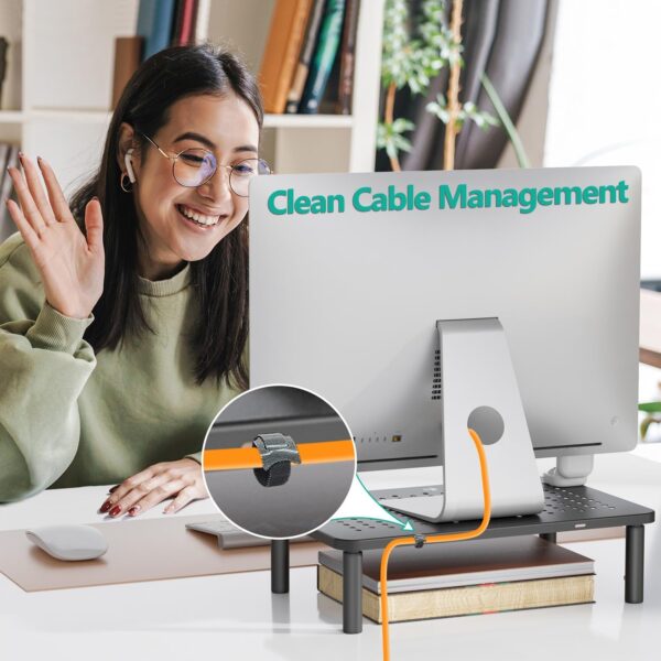 71iv8Uvc6TL._AC_SL1500_.jpg WALI Computer Monitor Stand for Desk, Adjustable Laptop Rise...