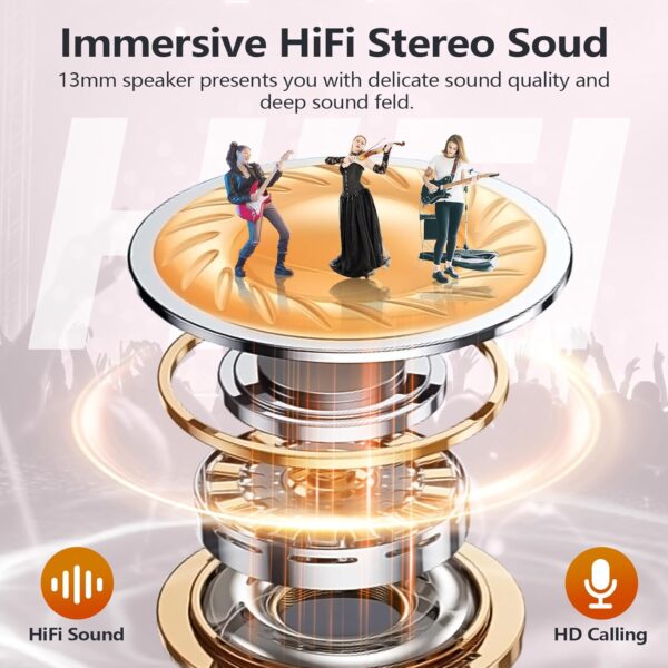 MOZOTER S8 Mini Wireless Earbuds Bluetooth 5.3 in Ear Light-...