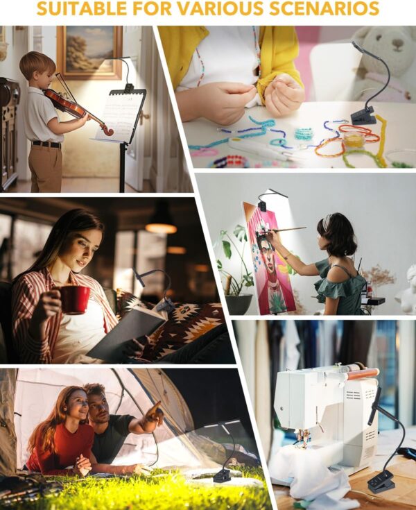 71jV2lM15L._AC_SL1500_.jpg UrsaMajor 51 Led Music Stand Light, Folding Rechargeable Cli...