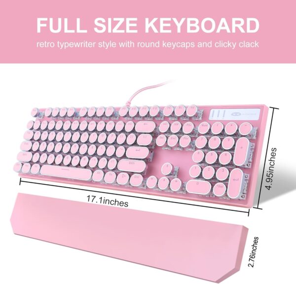 71mofEFCFL._AC_SL1500_.jpg Camiysn Typewriter Style Mechanical Gaming Keyboard, Pink Re...