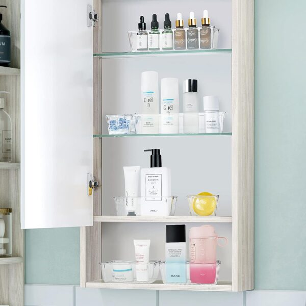 71o4pg7tZ4L._AC_SL1500_.jpg 25 PCS Clear Plastic Drawer Organizer Set, 4 Sizes Desk Draw...