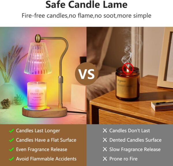 71pa4WRtWvL._AC_SL1500_.jpg Candle Warmer Lamp with 8 Colors LED Changing,with Timer Dim...