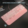 71qQM2AQwhL._AC_SL1500_.jpg Camiysn Typewriter Style Mechanical Gaming Keyboard, Pink Re...