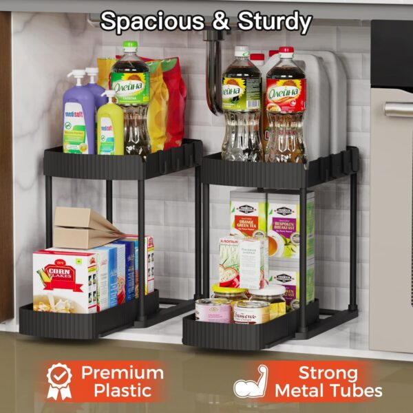 71rXuzIwX6L._AC_SL1500_.jpg 2 Pack Multi-Purpose Pull-Out Storage Organizers, Under Sink...