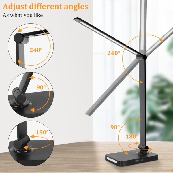 71rvO335hML._AC_SL1500_.jpg LED Desk Lamp with USB Ports,Touch Desk Lamps for Home Offic...