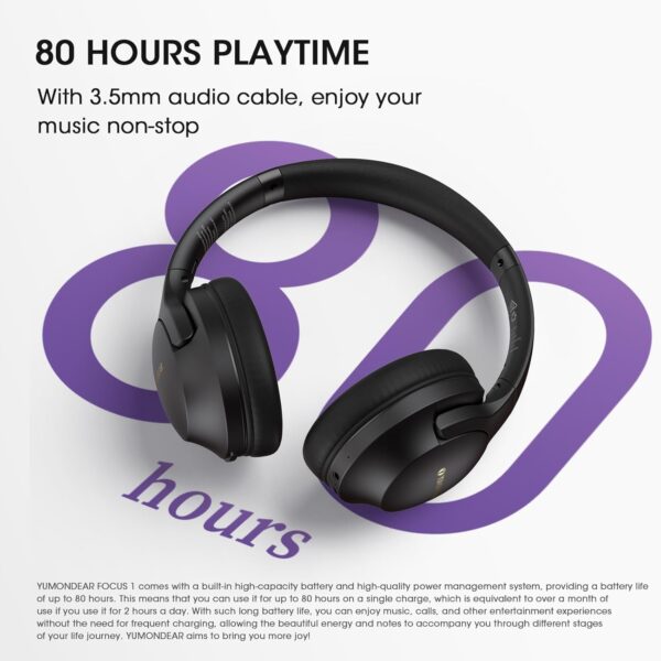 71srPul99HL._AC_SL1500_.jpg Over Ear Headphones Wireless 80H Playtime, Bluetooth Headpho...