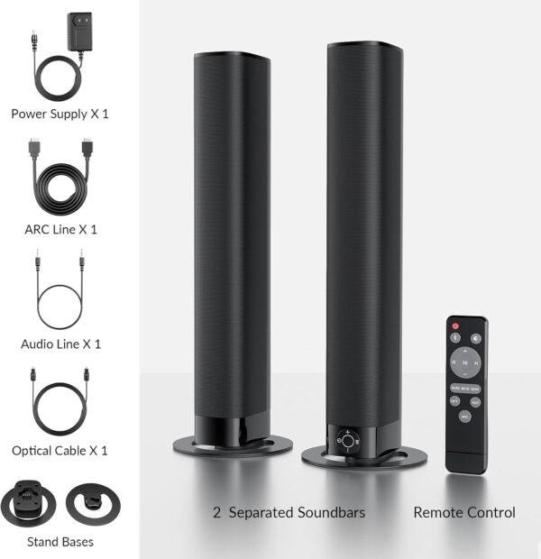 Sound Bar for Smart TV, Soundbar with Bluetooth/ARC/Opt/AUX ...