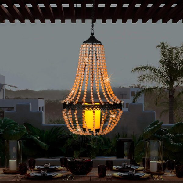 71vbFPYu3lL._AC_SL1500_.jpg Hanging Candle Lantern, 27” Battery Operated Modern Clear Ac...