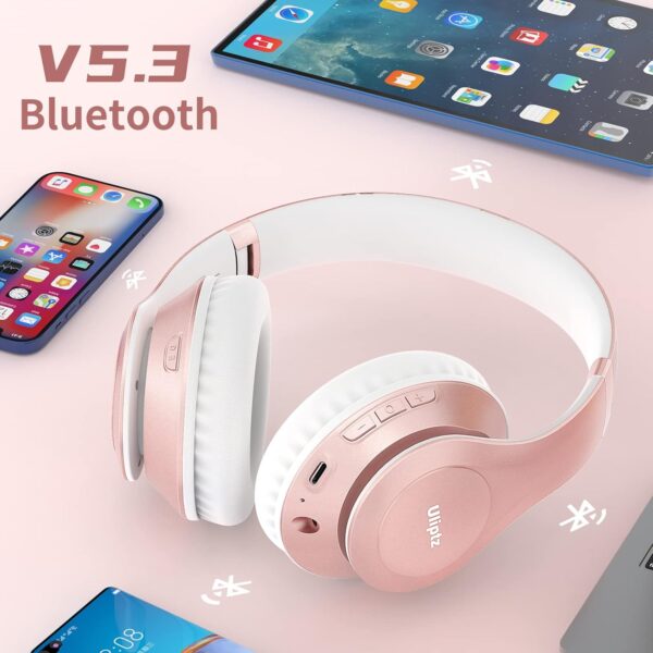 71w2hzBGxHL._AC_SL1500_.jpg Uliptz Wireless Bluetooth Headphones, 65H Playtime, 6EQ Soun...