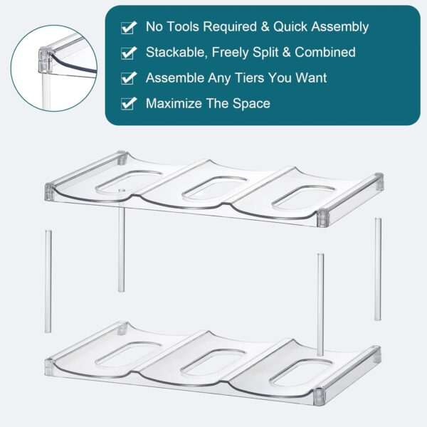 LARGER Compartment - Stackable Water Bottle Organizer Holder...