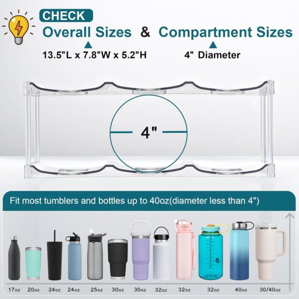 LARGER Compartment - Stackable Water Bottle Organizer Holder...