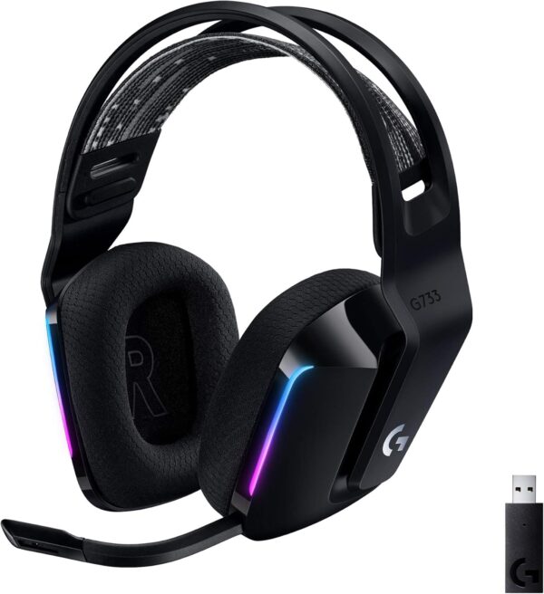 Logitech G733 Lightspeed Wireless Gaming Headset with Suspen... Logitech G733 Lightspeed Wireless Gaming Headset with Suspen...