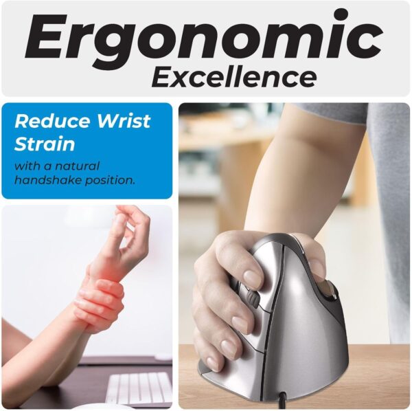 71yV1bw58lL._AC_SL1500_.jpg Evoluent VM4R Vertical Mouse 4 for Right Hand – Ergonomic Mo...