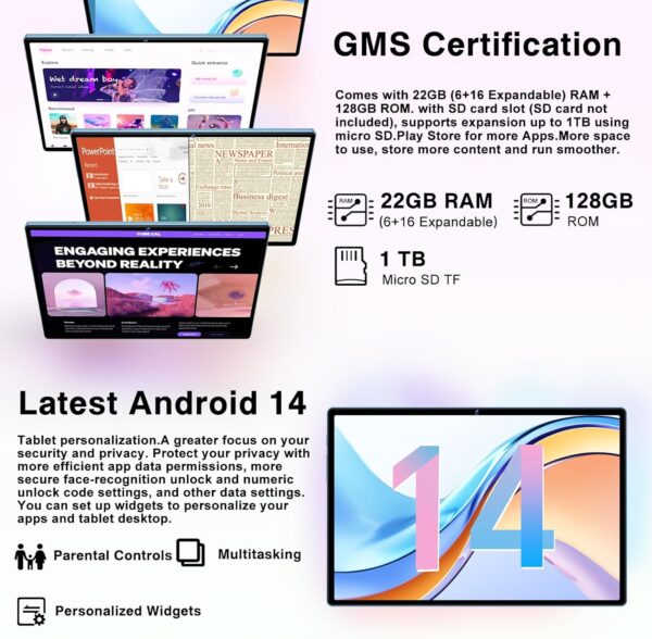 71ygZQz7JL._AC_SL1500_.jpg Android 14 Tablet 10.1 Inch 8000mAh Battery Tablets with 22G...