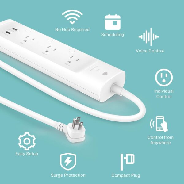 71zOJsIWdKL._AC_SL1500_.jpg Kasa Smart Plug Power Strip KP303, Surge Protector with 3 In...