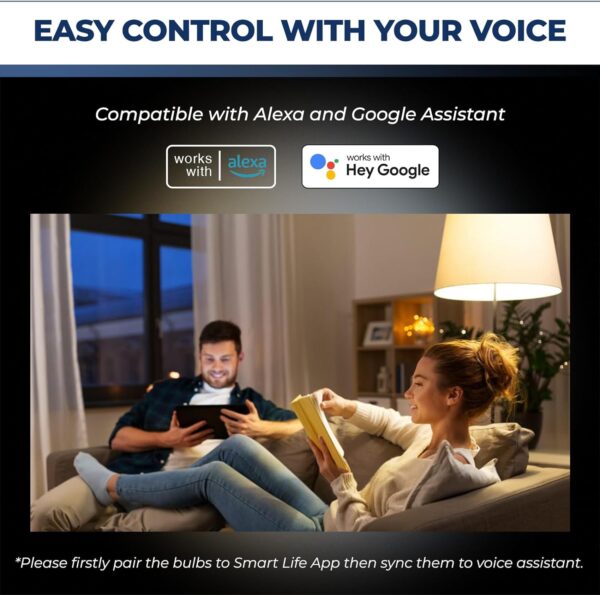 71zkaQ5EePL._AC_SL1500_.jpg Smart Light Bulbs 100W Equivalent, 1350LM 11W WiFi Smart Bul...