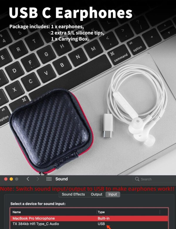 USB C Headphone for Samsung S23 FE S22 S21 S20 A53 A54 Wired...