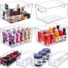 Set of 8 Clear Plastic Storage Bins, 4 Large and Set of 8 Clear Plastic Storage Bins, 4 Large and 4 Small Sta...