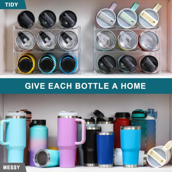 LARGER Compartment - Stackable Water Bottle Organizer Holder...